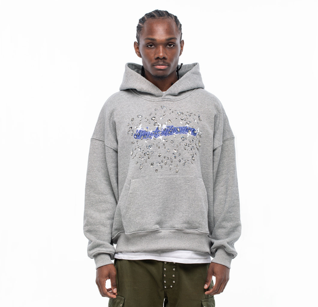 Grey Raindrop Crystal Hoodie